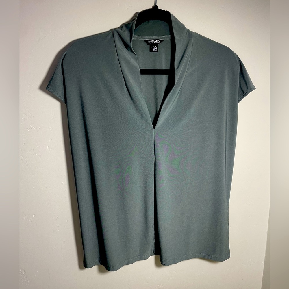 Grey  grey polyester rayon short sleeve top
